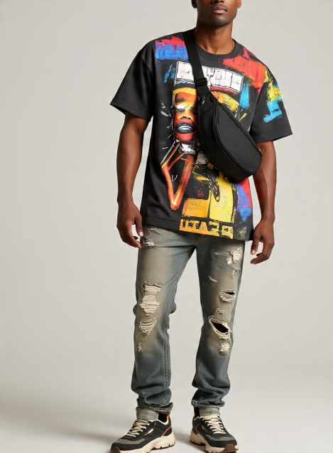 Edgy Streetwear Crossbody Outfit Edgy streetwear crossbody bag look