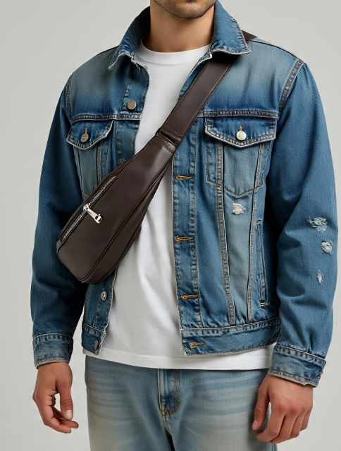 Denim Jacket & Crossbody Bag Look Crossbody bag with denim jacket look