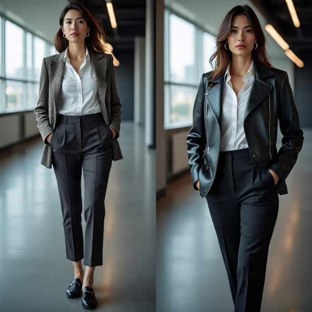 Blazer and leather jacket comparison