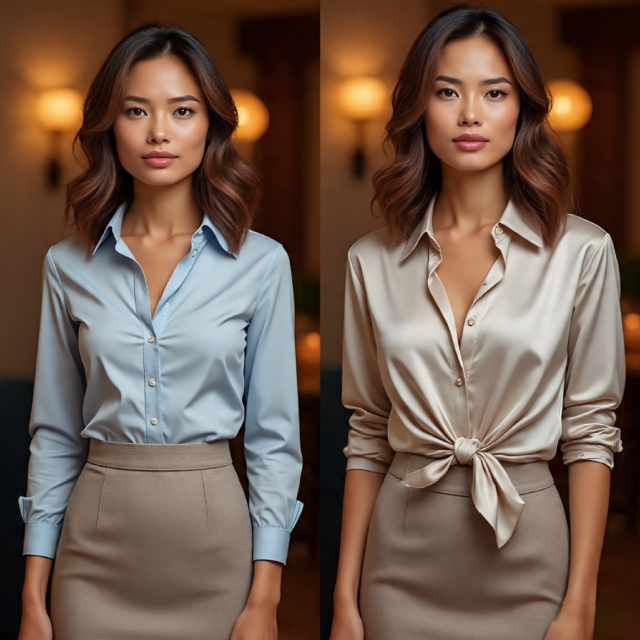 Pencil skirt day and night looks