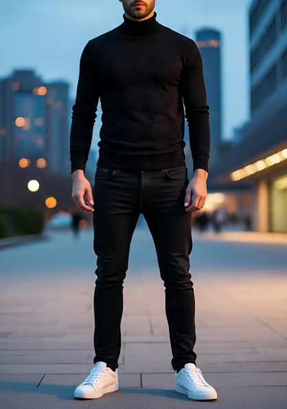 White Sneakers with All-Black Fit White sneakers and all-black outfit