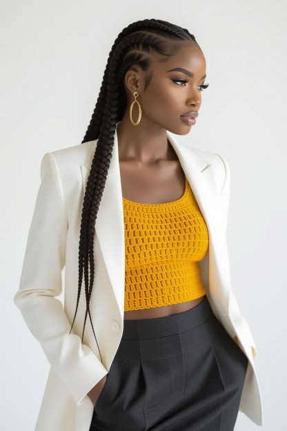 Crochet tank top with pencil skirt set