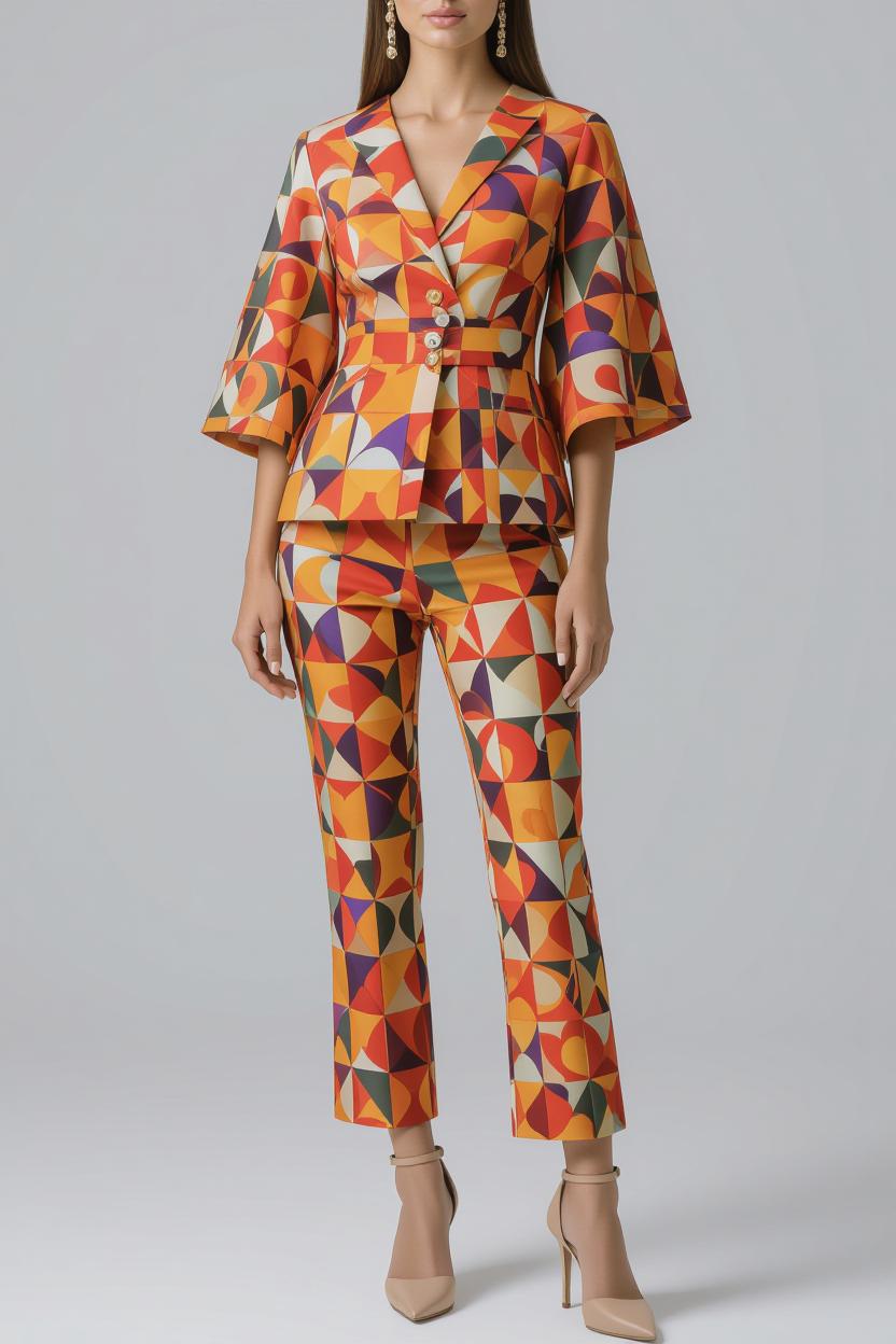 Bold print 2-piece set for women
