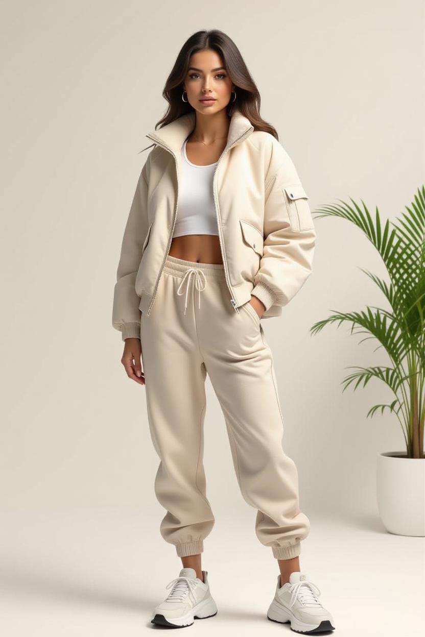 Sporty tracksuit set for women