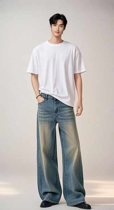 Minimalist baggy jeans outfit