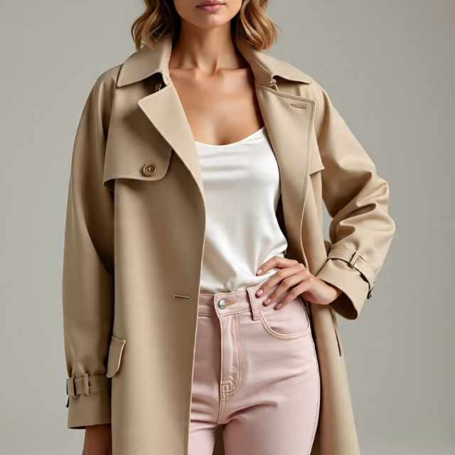Pink Jeans + Neutrals: The Elevated Basics Formula Pink jeans with beige blazer and white tank