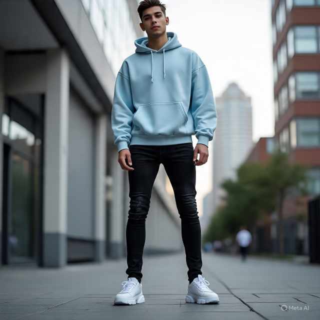 Oversized Hoodie x Slim Denim Oversized hoodie with skinny jeans